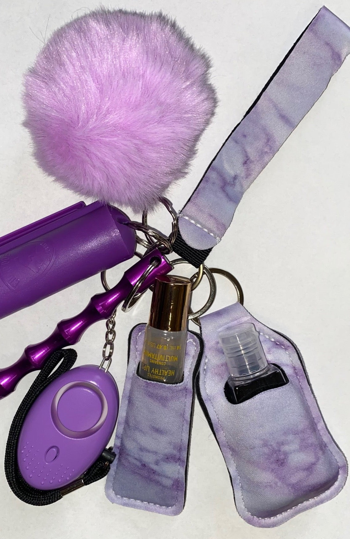 Lavender Marble Self-Defense Keychain set